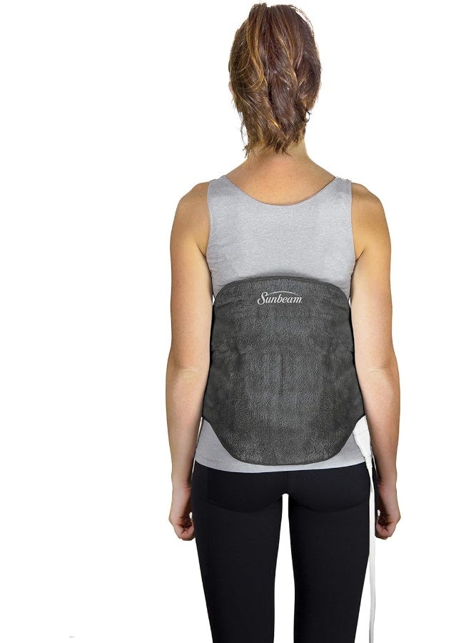 Sunbeam Heating Pad Wrap for Back Pain Relief with Auto Shut Off and Moist Heating Option, 23 x 15 Inches, Slate Grey - Image 5
